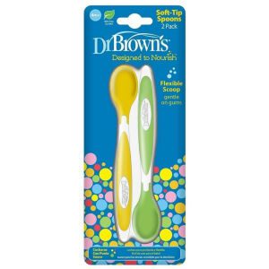 قاشق سیلیکونی کودک دو عددی دکتر براونز DR.Brown’s