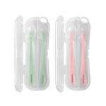 قاشق سیلیکونی دو عددی قابدار کیکابو Kikkaboo