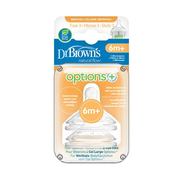 سر شیشه پهن دو عددی +6 ماه دکتر براونز DR.Brown's