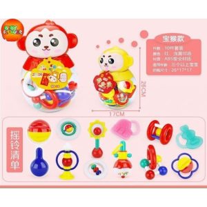پک جغجغه 9 عددی نوزاد طرح میمون Biai toys