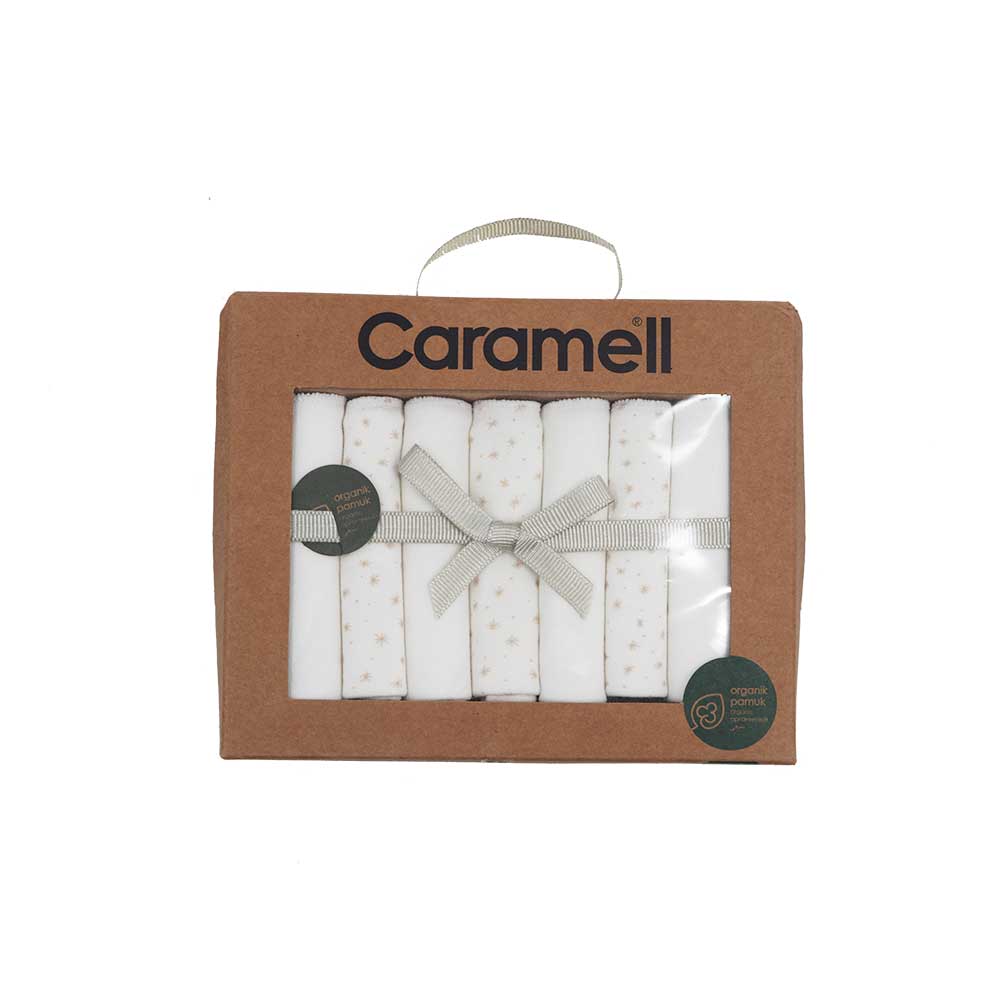 دستمال 7 عددی دست و صورت ارگانیک کارامل Caramell