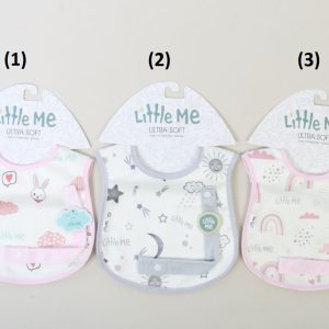 پیشبند نوزادی پسرانه با بند پستانک دکمه ای لیتل می little me