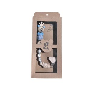 بند پستانک چوبی عروسکی خرسی