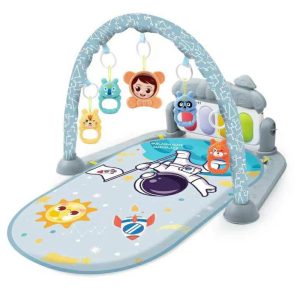 تشک بازی نوزاد پیانویی طوسی طرح فضانورد Chiccdi