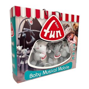 آویز تخت نوزاد موزیکال کوکی طرح فیل بیبی فان Baby Fun