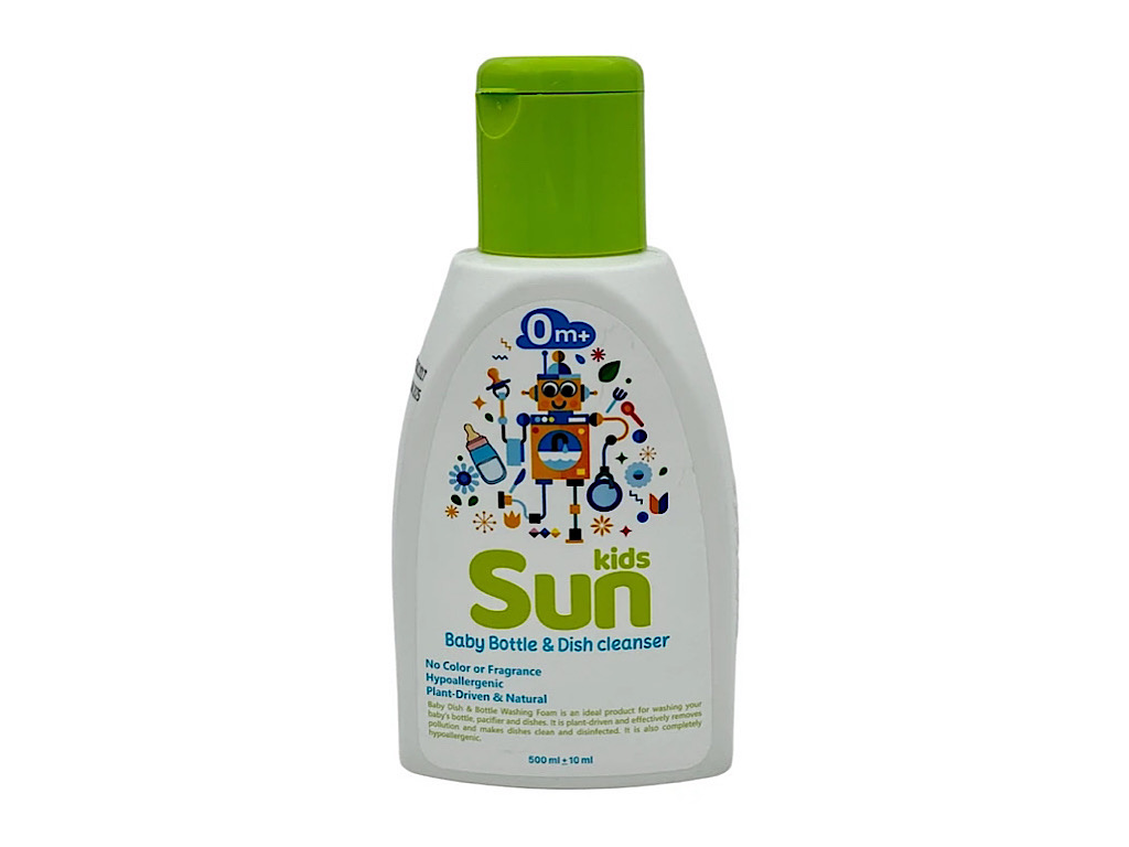بررسی فوم شوینده شیشه شیر و ظروف سان کیدز Sun Kids