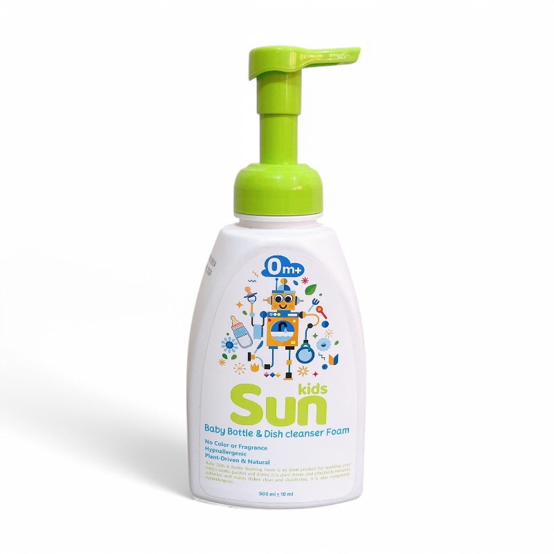بررسی فوم شوینده شیشه شیر و ظروف سان کیدز Sun Kids