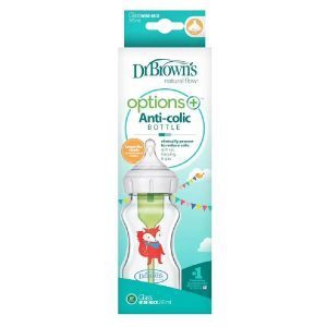 شیشه شیر پیرکس پهن اپشن پلاس 270 میل طرح روباه دکتر براونز DR.Brown’s