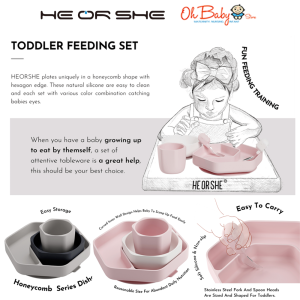 ست ظرف غذا سه تکه سیلیکونی هی اور شی Heorshe