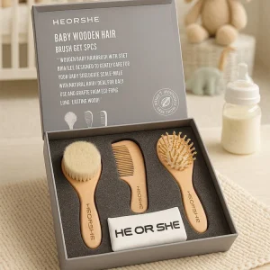 شانه و برس 3 تکه با الیاف طبیعی هی اور شی heorshe